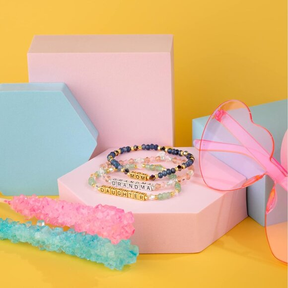 Family Grandma Silver Plated Bead Stretch Bracelet with Crystal - Picture 5 of 6